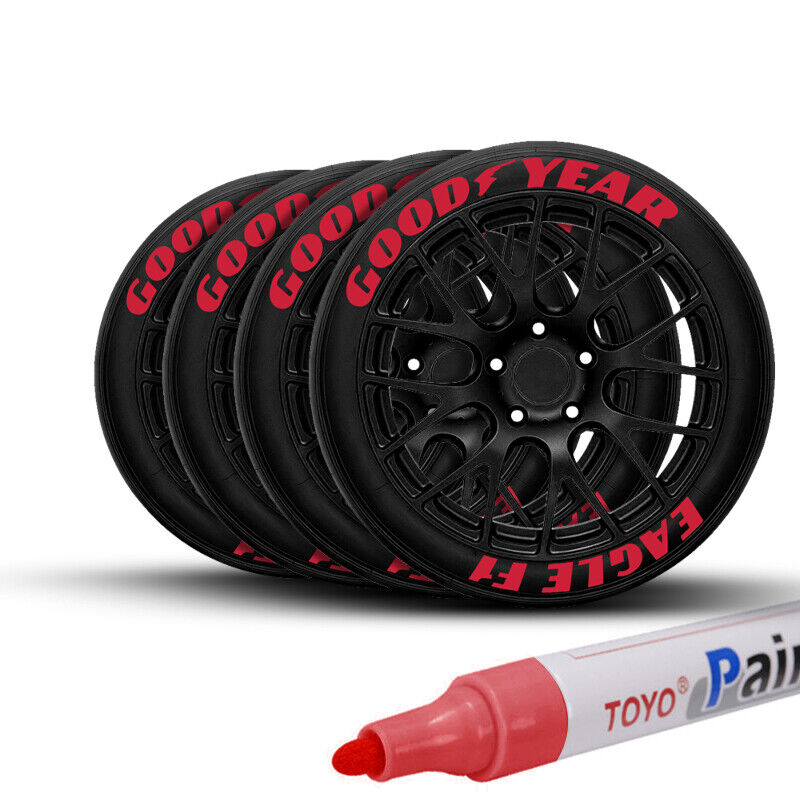 3-24pcs Permanent Paint Marker Pen Car Tyre Rubber Waterproof Oil Based Red Us