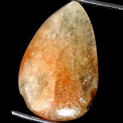 7.70cts. 12x19x4mm 100% Natural Orange Calcite Pear Cabochon Loose Gemstone