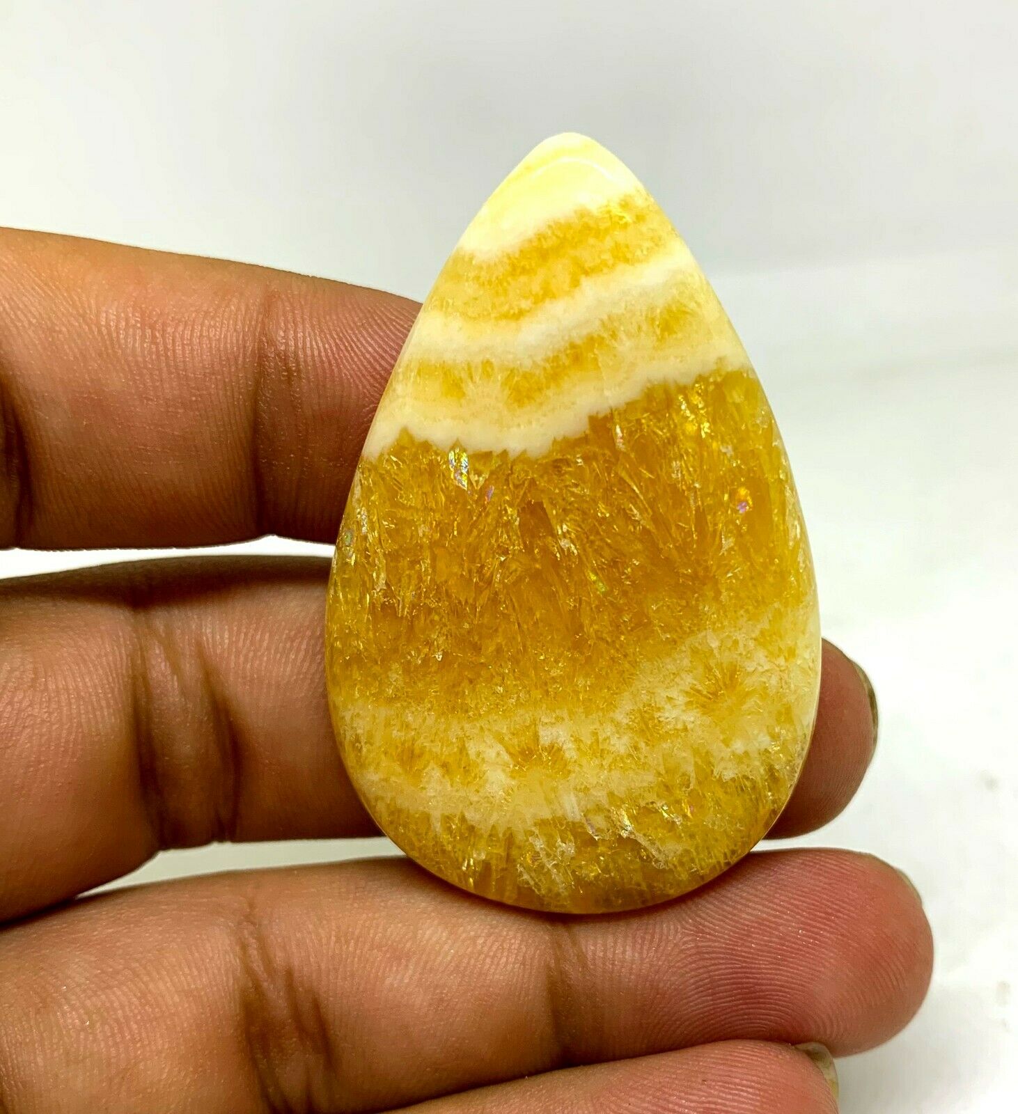 Natural Yellow Calcite Gemstone Loose Yellow Calcite Cabochon For Jewelry Making