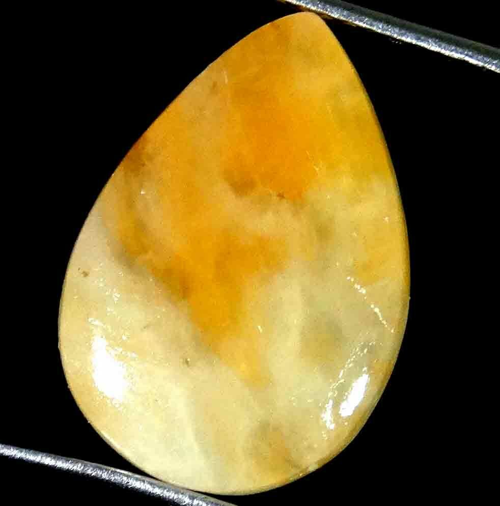 11.55cts. 14x21x4mm 100% Natural Orange Calcite Pear Cabochon Loose Gemstone