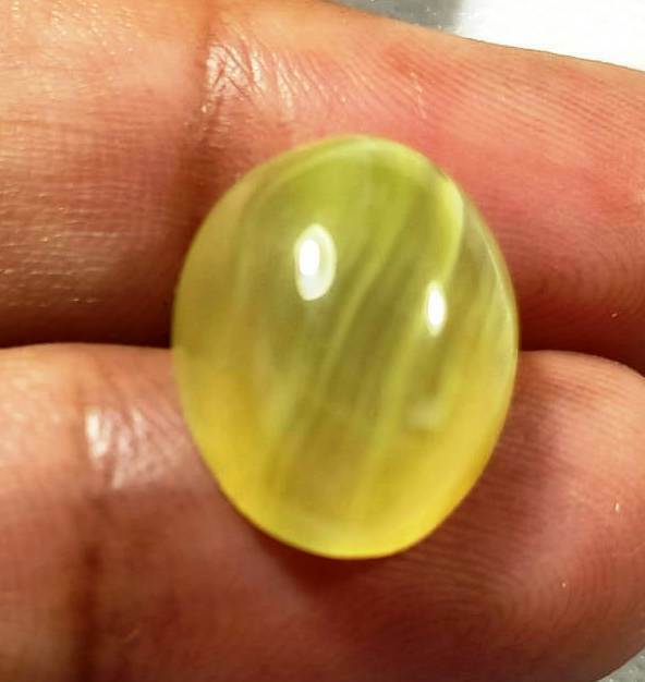 8 Ct 100% Natural Top Quality Shiny  Yellow Calcite Oval Cabochon Gemstone A20