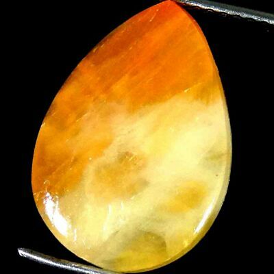 9.45cts. 14x19x4mm 100% Natural Orange Calcite Pear Cabochon Loose Gemstone